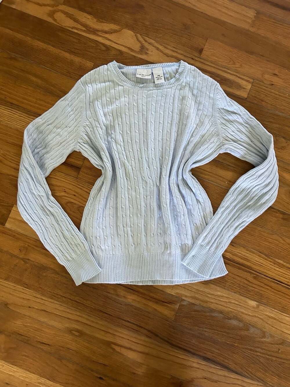 Kim Rogers Petite Cable-Knit Crewneck Sweater